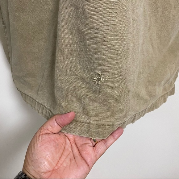 L.L. Bean Jacket Men's XL Tall Distressed Olive Green Barn Chore Coat lined - Picture 8 of 15